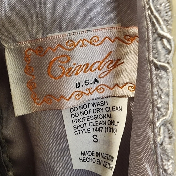 GINDY USA Silver Short Tule sleeveless Homecoming dress size S - Picture 6 of 16